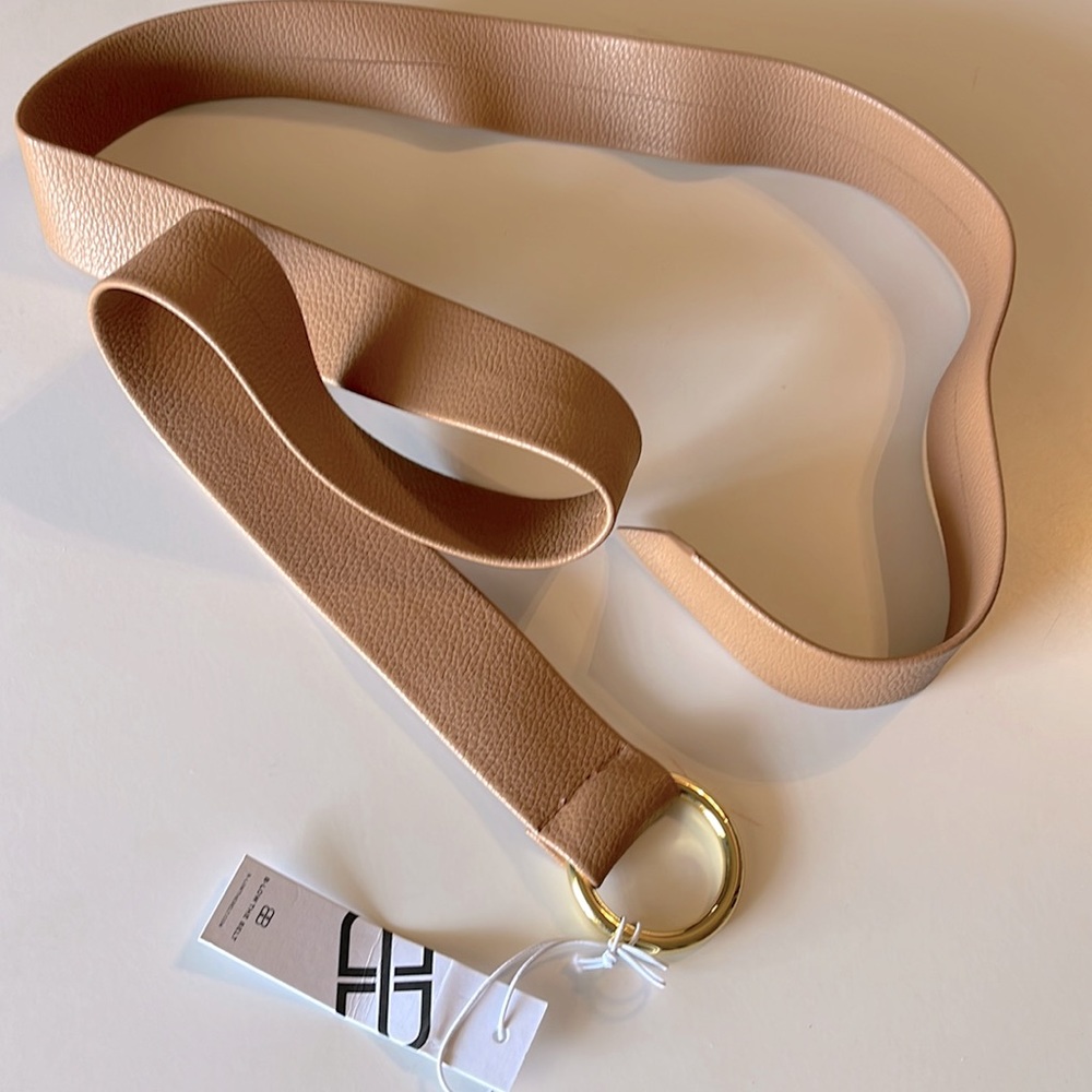 Leather tie knot belt, with gold loop